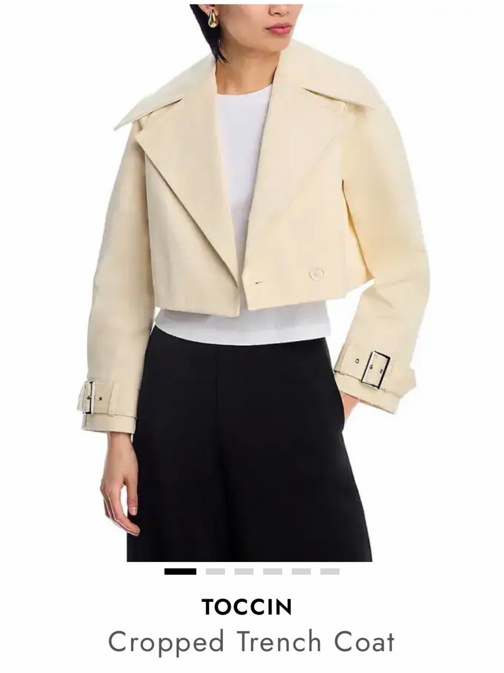 Cream Cropped Trench Coat